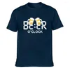 Men's T Shirts Beer Oclock Shirt Fit Summer Customized Cotton Vintage Round Collar Original Comical