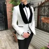 Herrenanzüge Gelb Mit Schwarzem Revers Für Männer Maßgeschneiderte Terno Slim Bräutigam 3 Stück Hochzeit Herrenanzug Masculino (Jacke Hose Weste)