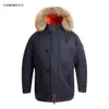 Men s Jackets CORBONA N3B Type Winter Parka Coat Long Oversize Real Fur Hood Military Army Male Padded Fleece Brand Cloths 230207