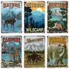 Camping Family Metal Painting Fishing Vintage Metal Tin Signs for Club Outdoor Hiking Wall Decorative Adventure Explore Retro Plaque 20cmx30cm Woo