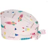 ベレー帽ユニセックススクラブキャップ綿調整可能ペットヘルス看護帽子ユニフォームアクセサリーアニメ印刷作業キャップ