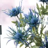 Ghirlande di fiori decorativi 65 cm 10 pezzi Fiore artificiale Eryngium Ramo di seta finta Cardi finti Foglie Bouquet all'ingrosso per la casa Matrimonio