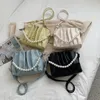 Evening Bags Candy Yellow Small Fashion Leather Crossbody Bag For Women 2023Summer Luxury Trendy Pearl Chain Shoulder Purses Handbags