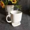 Drinkware Ceramic Mug White Coffee Tea Biscuits Milk Dessert Cup Tea Cup Side Cookie Pockets Holder For Home Office 250ml