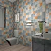 Carte da parati Adesivi per WC da bagno Impermeabile da parete Pavimento autoadesivo Cucina a prova di olio Piastrelle Home 3D Wallpaper