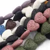 Accessori per collana con bracciale in pietra lavica con perline a forma di cuore da 20 mm per la creazione di regali da donna