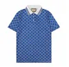 G Gussie Guuui高品質のデザイナーGuxci Mens Polo Luxury Black and White Shirt Lapel半袖カジュアル刺繍コットンブランドメンズティー