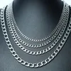Chains ZORCVENS Fashion Cuban Link Chain Necklace Stainless Steel Gold Black Silver Color Male Choker Jewelry Gifts