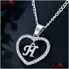 Pendentif Colliers Sier Plaqué Lettre Y Collier 26 Lettres Zircon Amour Bijoux 18 Pouces Chaîne Drop Delivery Pendentifs Dhgarden Dhzxi