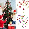 Décorations de Noël 12pcs suspendus décor bulles paillettes chic boules rondes ornement année arbre décorationsb2