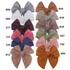 Hair Accessories 4'' Fable Bow Clips For Baby Girls Linen Bows Alligator Infants Toddler Kids Hairgrips