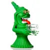 Green Faced Monster Silikon-Rauchwasserbong 5,9 Zoll mit Glasschüsselhöhe, kleine tragbare Rohrölbohrinsel