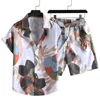 Roupas masculinas de roupas de praia para 2 peças Conjunto de camisa havaiana rápida e shorts roupas de moda impressas roupas casuais verão 230206