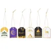 Wrap 48Pcs/Bag Eid Mubarak Tags Ramadan Decorations Moon Print Gift Box Hanging Paper Tag With Rope Islam Muslim Party Decor Supplies 0207