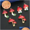 Charms 10st Colorf Alloy Drop Oil Mushroom Flower Pendant Cute Plant Jewelry Making Earrings Halsband Tillbehör PHOLESALECHARMS D DHRLW