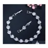 Bracelets de charme 5 couleurs pour les options plaqué or blanc rond CZ coeur bracelet filles femmes fête mariage joli cadeau livraison directe bijou Dhuei