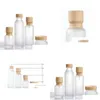 Packing Bottles Frosted Glass Jar Lotion Cream Round Cosmetic Jars Hand Face Pump Bottle With Wood Grain Cap Cosmeti Drop Delivery O Dh4Zx