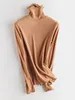 Women's TShirt SuyaDream Women Bottoming T Real Silk Blend Long Sleeves Solid Basic Autumn Winter Turtleneck Top 230206