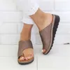 Slippers New Women Flat Sole Sove Loved Big Toe Foot Sandal Shoes Comfy Comfy Platform Orthopedic Bunion Complection Y2302