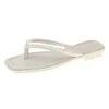 Slippers Slippers 2023 Pearl Flip Flops Glitter Rhinestone Slides Women Shiny Beach Shoes Fashion Square Toe Summer Clip Sandals 0217V23