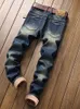 Män s jeans män faller fleece tjock smal fit mikro studs hip hop mode katt skägg rak ben denim byxor prom party ungdom bär 230207