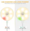 Night Lights PIR Motion Sensor LED Light USB Rechargeable Round Portable Dimming Lamp For Bedroom Home Closet Lighting