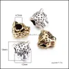 Encantos Buda Leopardo Casco Aleación Encanto para cuentas Pulseras Collar Astilla Chapado en oro Accesorios de joyería DIY Entrega de gotas Findi Dhjj5