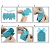 Wrap 10pcs 5*7cm Mini Elephant Hollow Out Craft Cookie Candy Boxs Presentlåda med band Babon Shower Birthday Wedding Party Decorations 0207