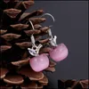 Stud Fashion 6 Colors Lovely Pink Opal Apple Crystal Earrings For Women Girls Sier Christmas Earing Jewelry Gift Drop Delivery Dhfp6