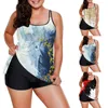 Roupas de banho femininas confortáveis ​​para mulheres de duas peças tanques de banho com boyshorts u underwire swimsuit top nwim