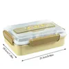 Set di stoviglie Microonde 3 Cell Lunch Box Grande capacità Insalata sigillata in acciaio inossidabile Bento Contenitore portatile gratuito per lavoratori Studente