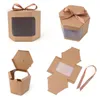 Gift Wrap carton creative Hexagon candy window opening kraft paper packaging gift box supports customization 0207