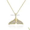 펜던트 목걸이 Cr Jewelry S925 Sterling Sier Mermaid Tail Necklace 한국어 버전 돌고래를위한 배달 펜던트 dhgarden dhxic