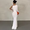 Casual Dresses Zoctuo Women Elegant Long Sleeve Party Club Evening Bodycon White Dress 2023 Fall Clothing Partihandel för företag