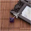 Pendant Necklaces Wholesale Natural Stone Crystal Merkaba Octagon Star Foreign Trade Jewelry Ce Flower Necklace Of Life Drop Dhgarden Dhrqh