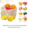 Hanging Baskets 3PC/1PC Eco Friendly Vegetables Bag Reusable For Fruits Storage Produce Large Medium Small Cotton Mesh