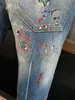 DSQ2 Marka Erkekler Kot Lüks Tasarımcı Blue Jeans Sıska Yırtık Serin Adam Nedensel Delik Denim Moda Fit Kot Pantolon DSQ9806