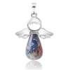 Pendant Necklaces Natural Stone Jewelry Necklace Selling Water Drop Crystal Sier Angel Female Wing Without Chain Stxl009 Deli Dhgarden Dhddt