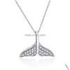 Hänge halsband cr smycken s925 sterling sier sjöjungfru svans halsband koreansk version delfin för kvinnor släpp leveranshängen dhgarden dhxic