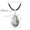 Pendentif Colliers En Gros De Mode En Forme De Gouttelette Personnalité Nature Abalone Shell Collier Euroaméricain À La Main Dame Pour P Dhgarden Dhj9G