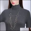 Hoop Huggie Fashion Design Punk Mtilayer Circle Dangle Серьговые серьги Ожерелье для женщин Большой круглый хип -хоп