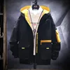 Vestes pour hommes à manches longues Cargo veste hommes harajuku vestes coupe-vent à capuche hiphop streetwear manteaux à glissière avec de grandes poches 230207