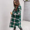 Plaid Outwear Vestes Treillis De Mode Manteau Vérifier À Manches Longues Mi Chemises Grille Imprimé Jumper Élégant Printemps Automne Tops BC262