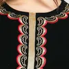 Этническая одежда Abaya Женщины мусульманскую вышивку повседневное макси -платье Dubai Kaftan Turkey Robe Arabic Plow