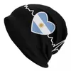 Bereta batimentos cardíacos Argentina Skullies Beanies Caps Cool Winter Homens Homens Mulheres Tilitadas Chapéus Unissex Adulto Argentino Papão orgulhoso