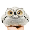 Dgrain Hollow Owl Women Silver Crystal Вечерняя сцепление с кладкой Свадебная вечеринка коктейль с бриллиантами и кошелька кошелек 215p