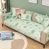 Chair Covers Summer Ice Silk Sofa Cover Seat Cushion European Flower Pattern Towel Case Slip Resistant Couch For Living Room Decor