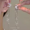 Backs Earrings Fashion Shiny Zircon Moon Star Long Tassel Ear Clip No Piercing Earring Trendy Design Luxury Female Cuff Party Jewelry