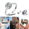 Cluster ringen klassieke eenvoudige ontwerpring moissanite 1ct ronde gesneden schattige romantische vrouwen trouwband verloving bruids eeuwigheid sieraden