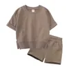 Zomer Baby Kids Korte Kleding Set Voor Meisjes Jongens Kleding Blank Outfits Top Shorts 2 stks/set Peuter Pak M4272